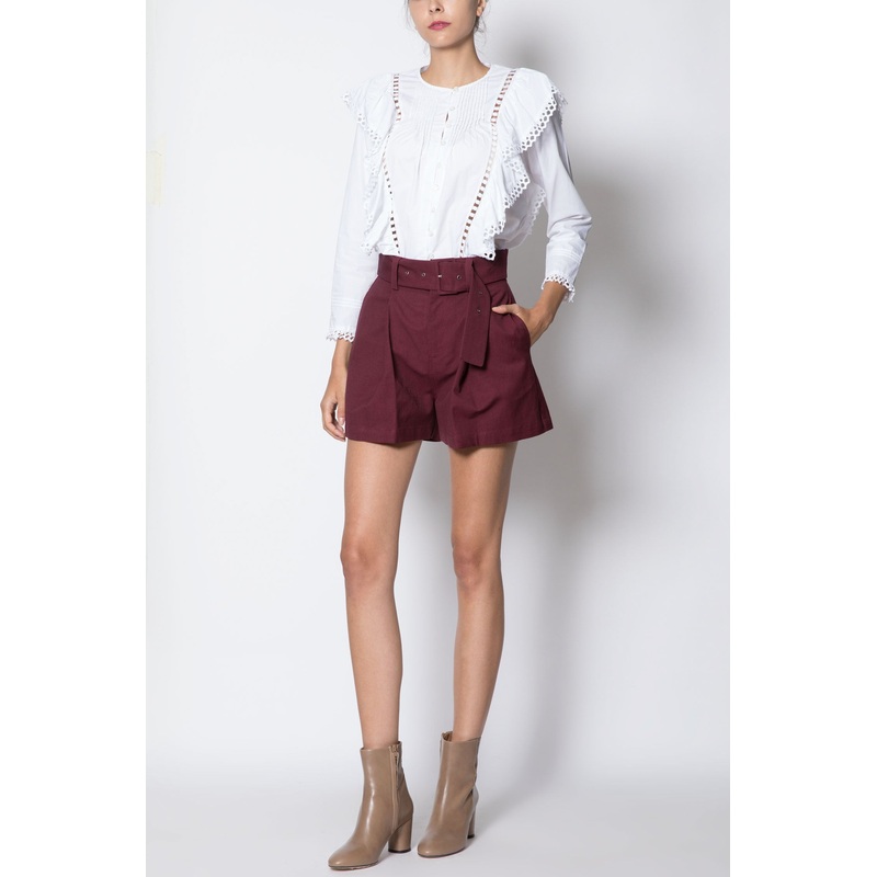 Pleated High-rise Shorts