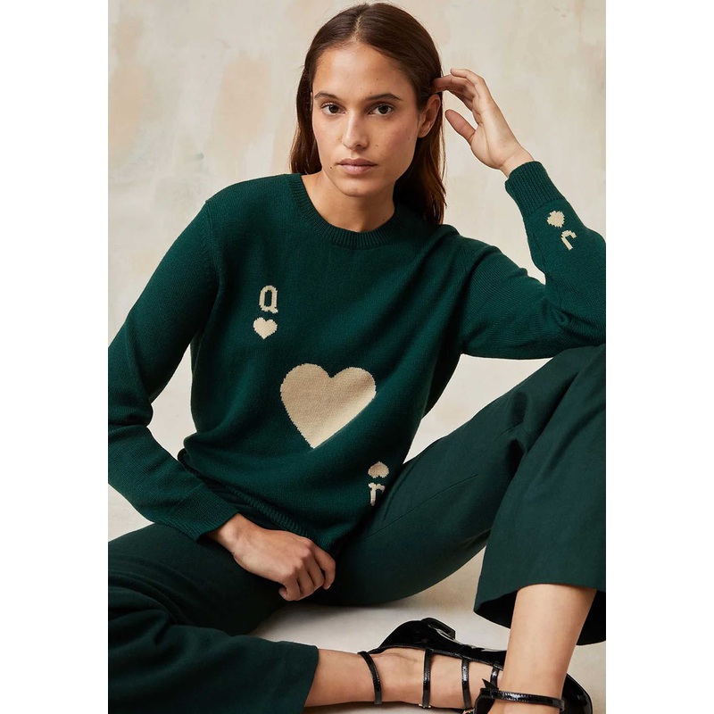 Pullover Dame De Coe Dame De Coeur Vert