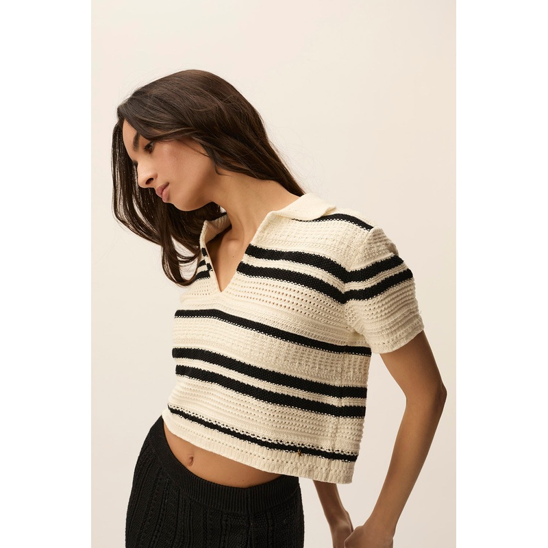 Pullover Demb Dembo Creme-noir