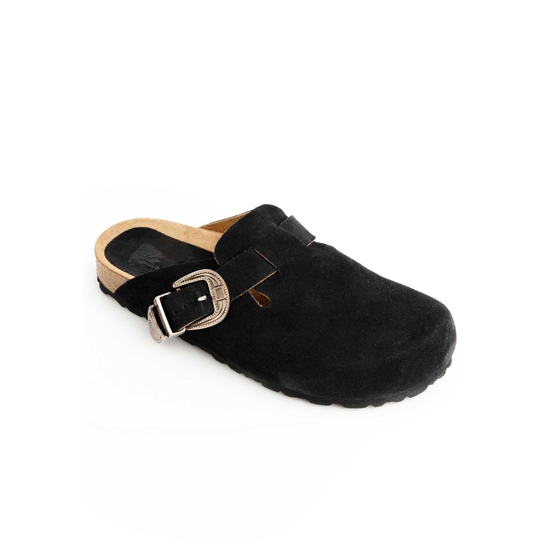 Sandal Donna Sabot Suede Nero