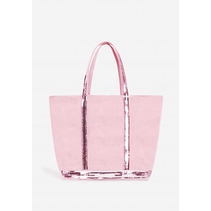 Tote Bag Linen Cabas L Ve31-v40409 Rose-Ancien