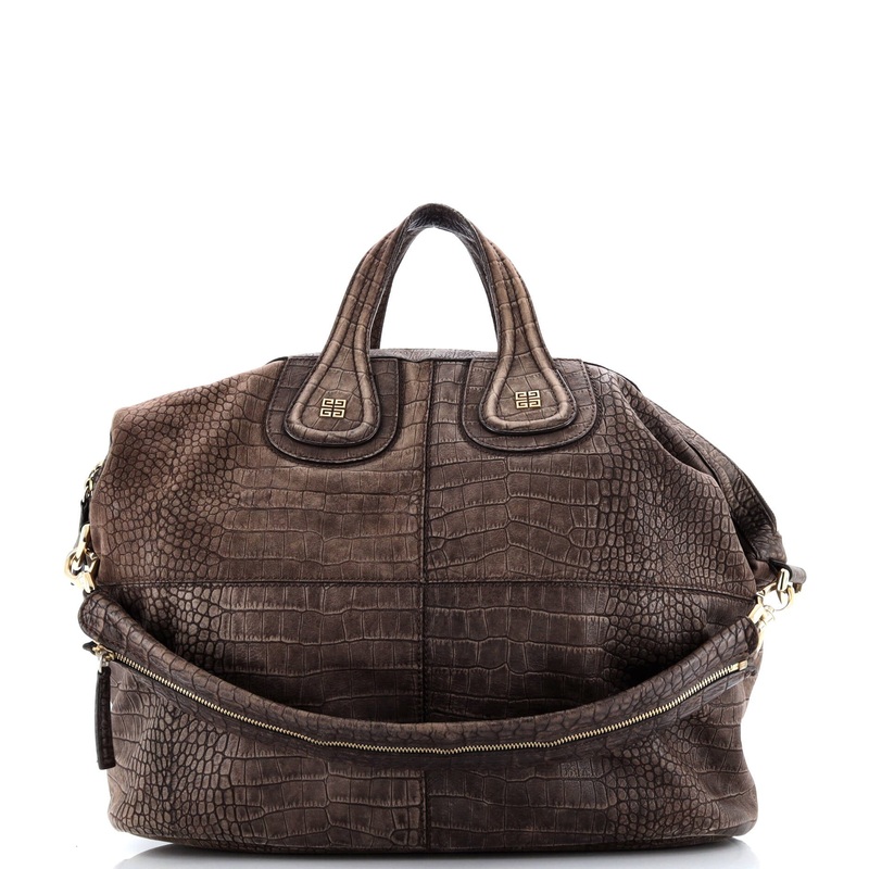 Nightingale Satchel Crocodile Embossed Nubuck Large