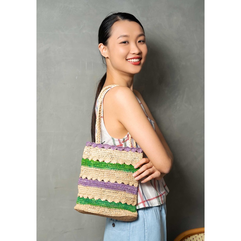 Raffia Sunday Jacinthe-Emeraude