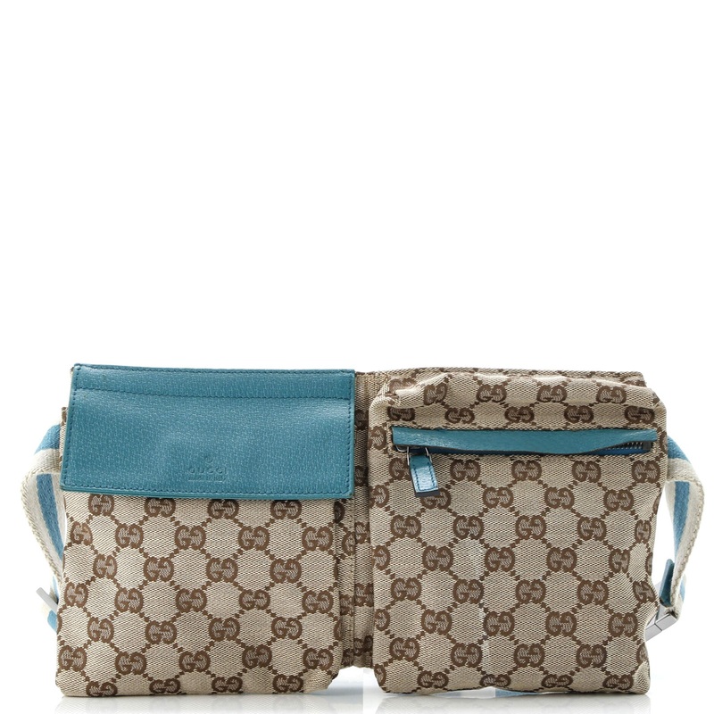 Vintage Double Belt Bag GG Canvas with Leather