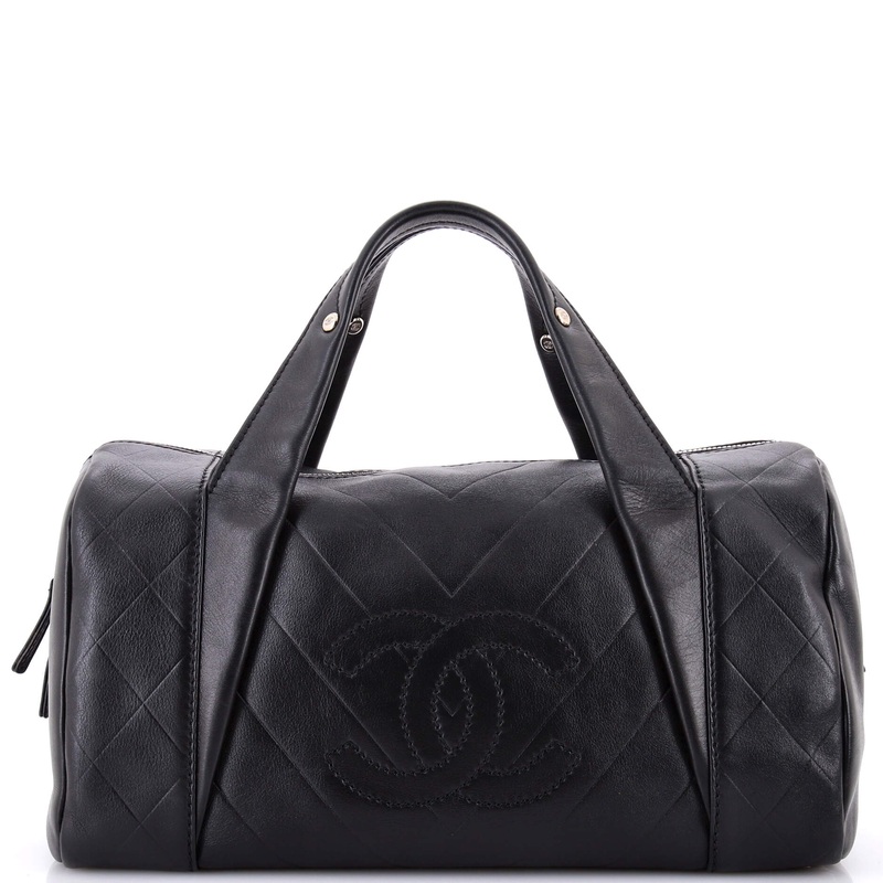All Day Long Bowler Bag Chevron Leather Medium