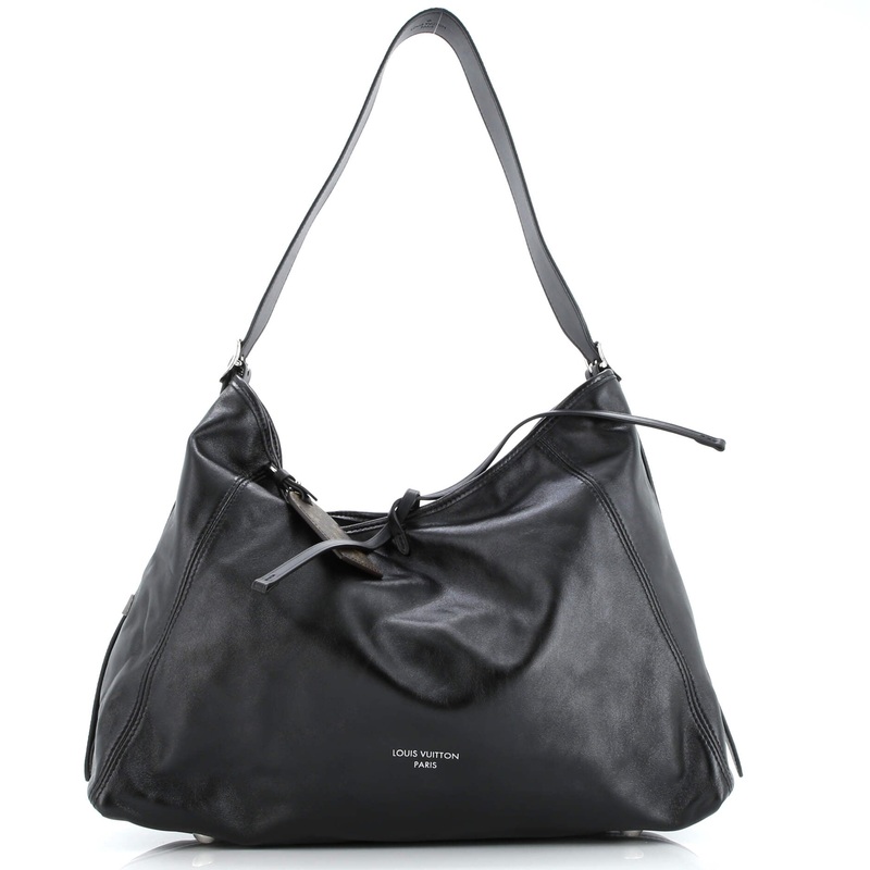 CarryAll Vibe Hobo Leather with Monogram Canvas MM