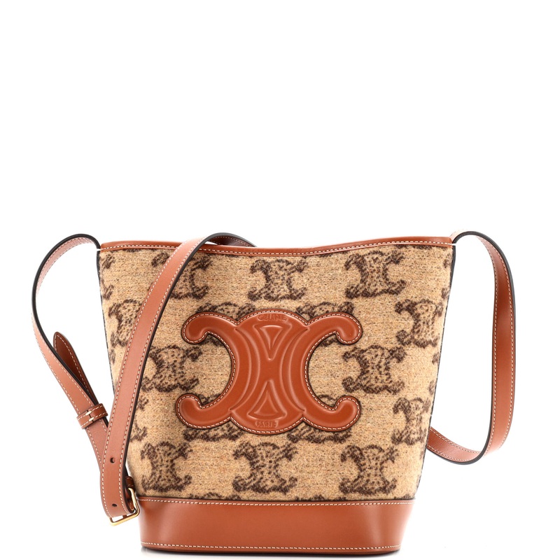 Cuir Triomphe Bucket Bag Triomphe Wool Small