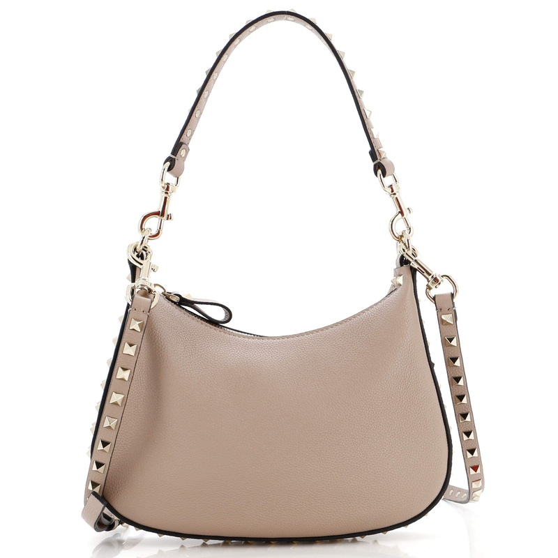 Rockstud Zip Hobo Bag Leather Small