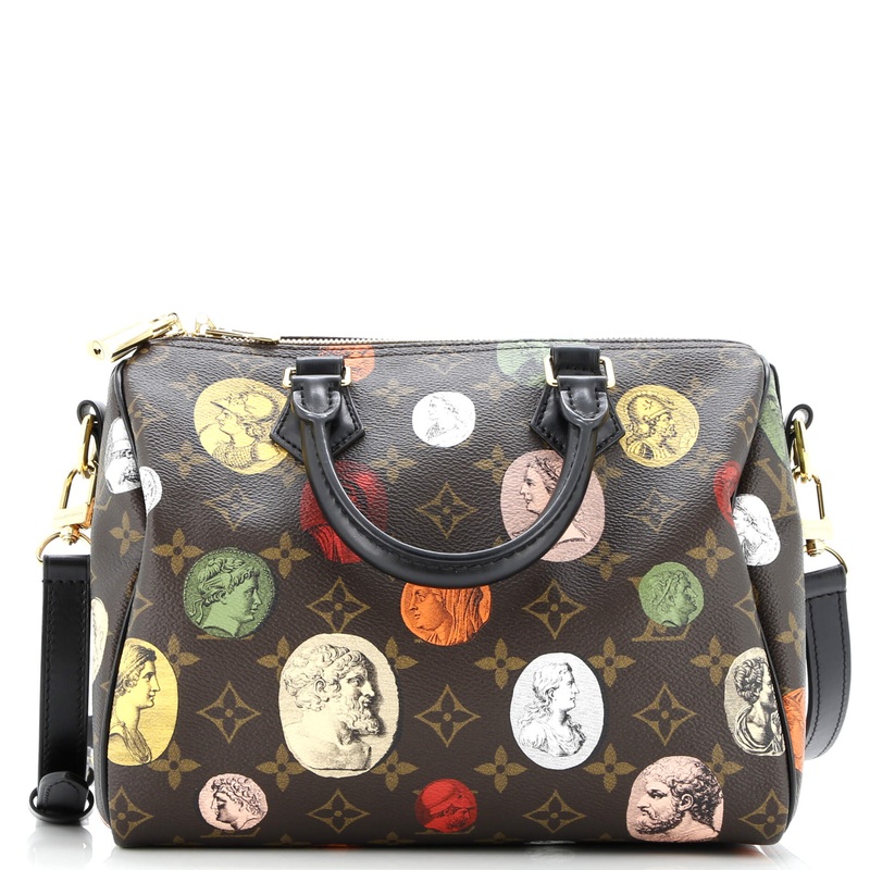 Speedy Bandouliere Bag Limited Edition Fornasetti Cameo Monogram Canvas 25