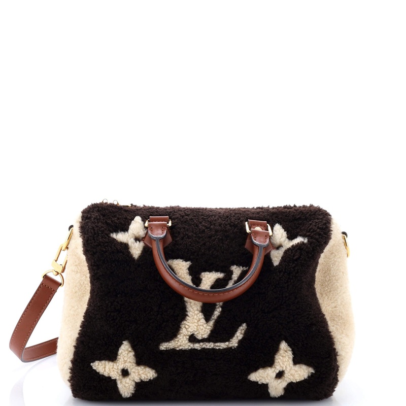 Speedy Bandouliere Bag Monogram Giant Teddy Fleece 25