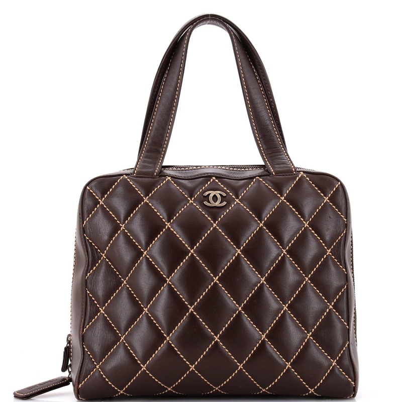Surpique Zip Around Satchel Quilted Leather Large