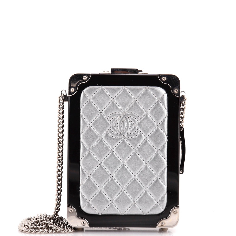 Trolley Minaudiere Plexiglass and Quilted Lambskin