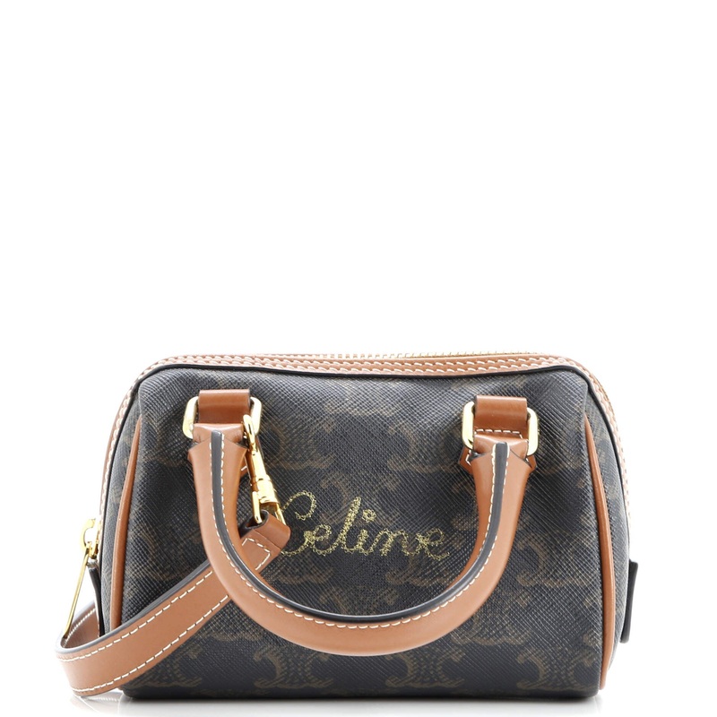 Boston Bag Triomphe Coated Canvas Mini