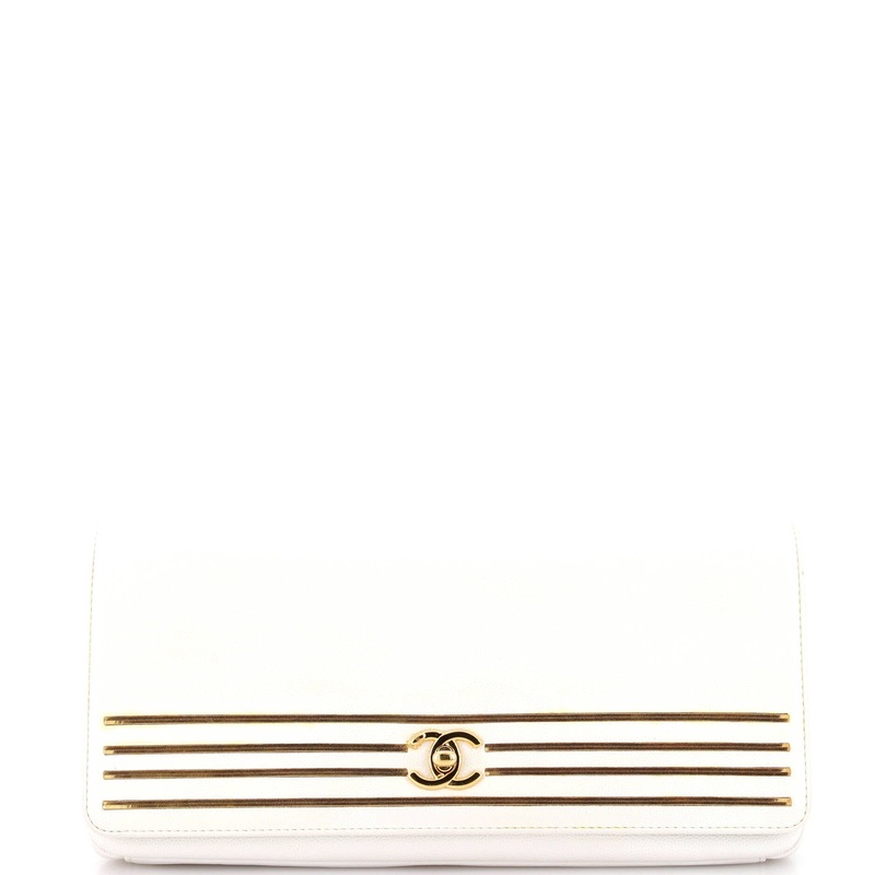 Captain Gold Clutch Embroidered Caviar