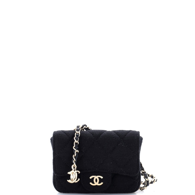 Classic Flap Chain Belt Bag Quilted Jersey Mini
