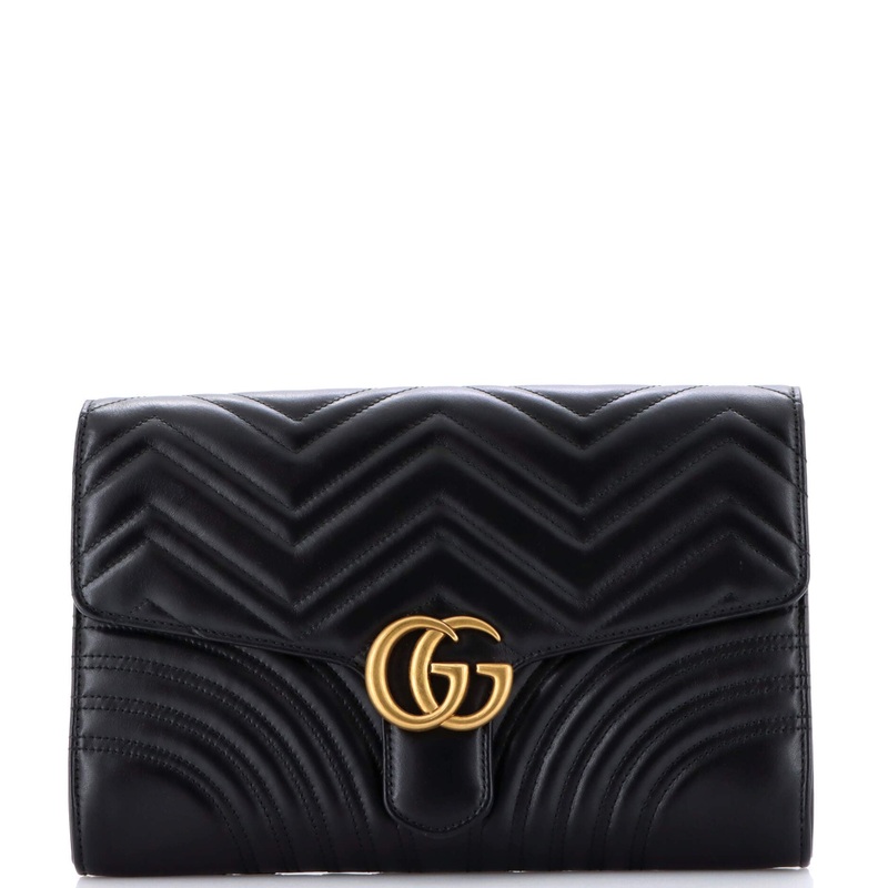 GG Marmont Flap Clutch Matelasse Leather