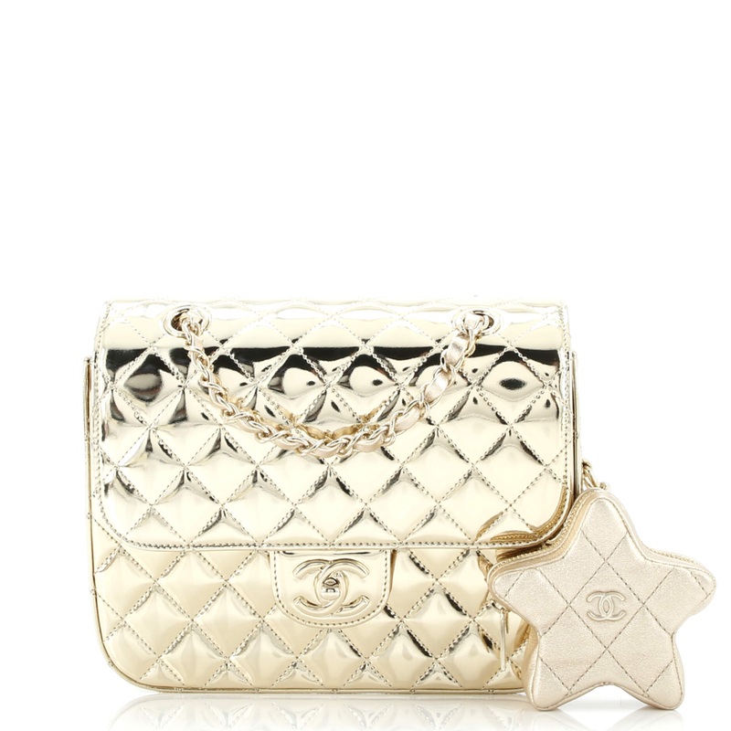 Hollywood Boulevard Backpack with Star Coin Purse Quilted Metallic Leather