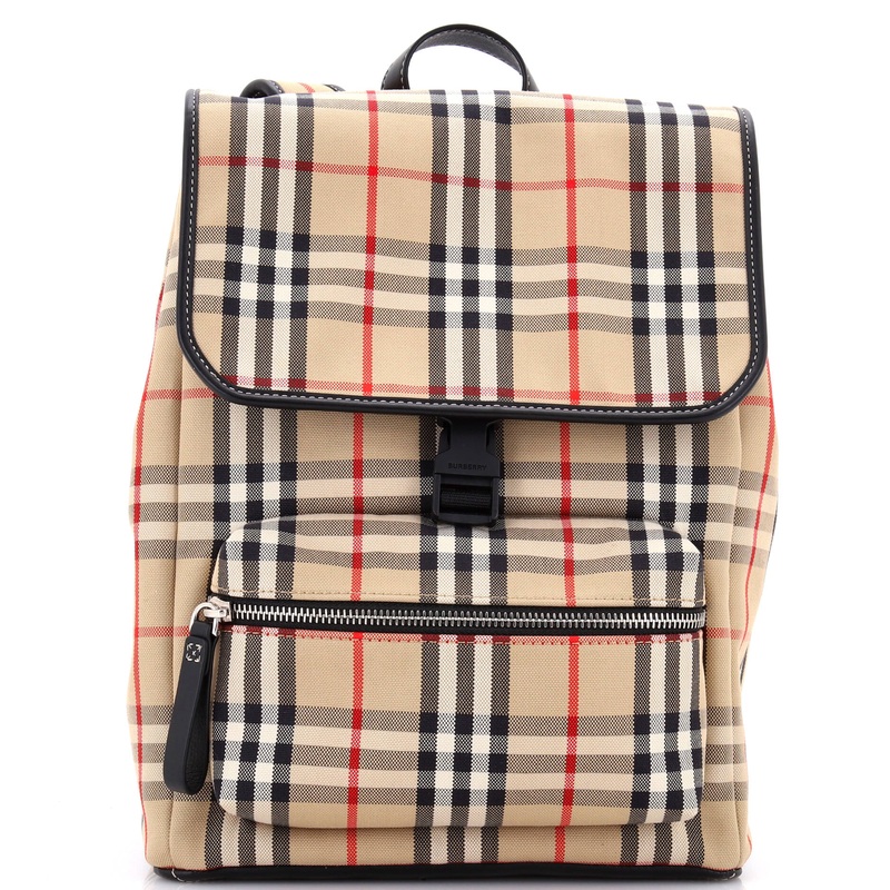 Kids Backpack Vintage Check Canvas