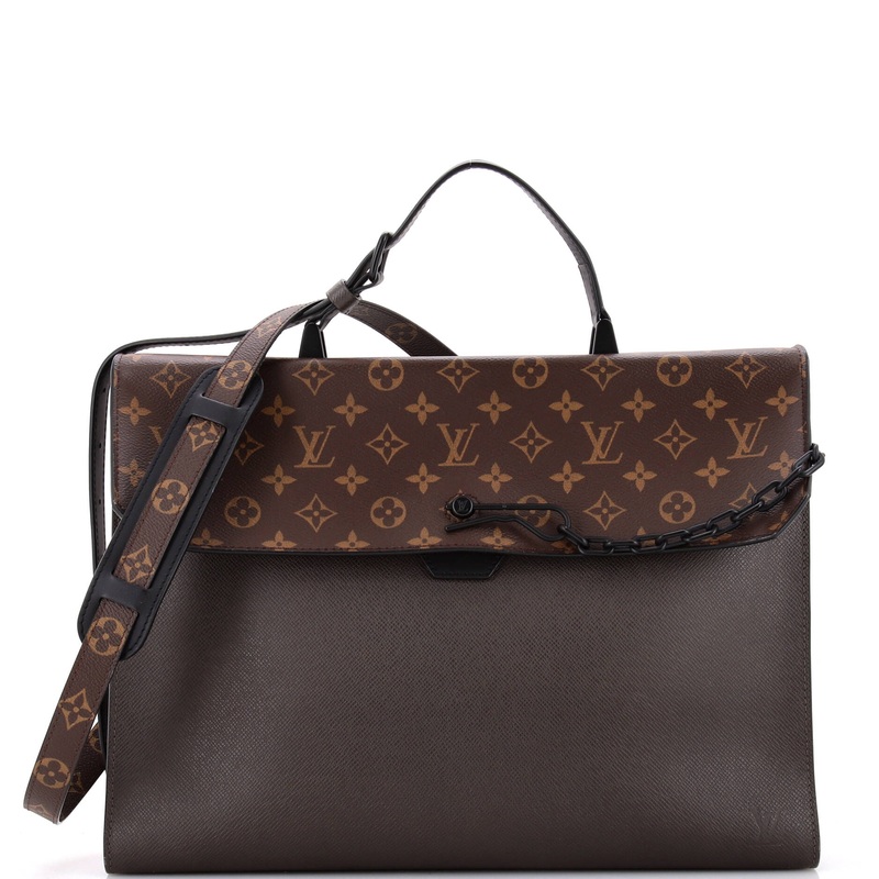 Robusto Briefcase Monogram Canvas and Taiga Leather