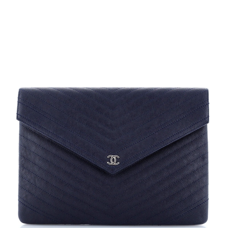 Statement Pouch Chevron Caviar Large