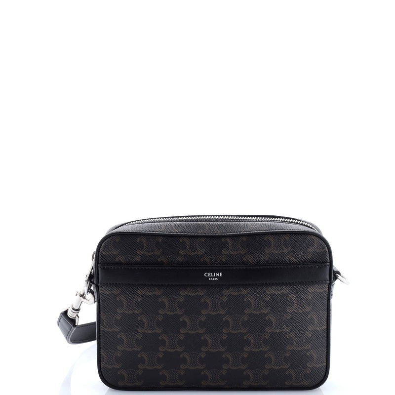Zip Messenger Bag Triomphe Coated Canvas Small