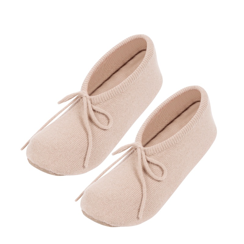 'Appleby' Oatmeal Cashmere & Merino Wool Small Ballet Slippers