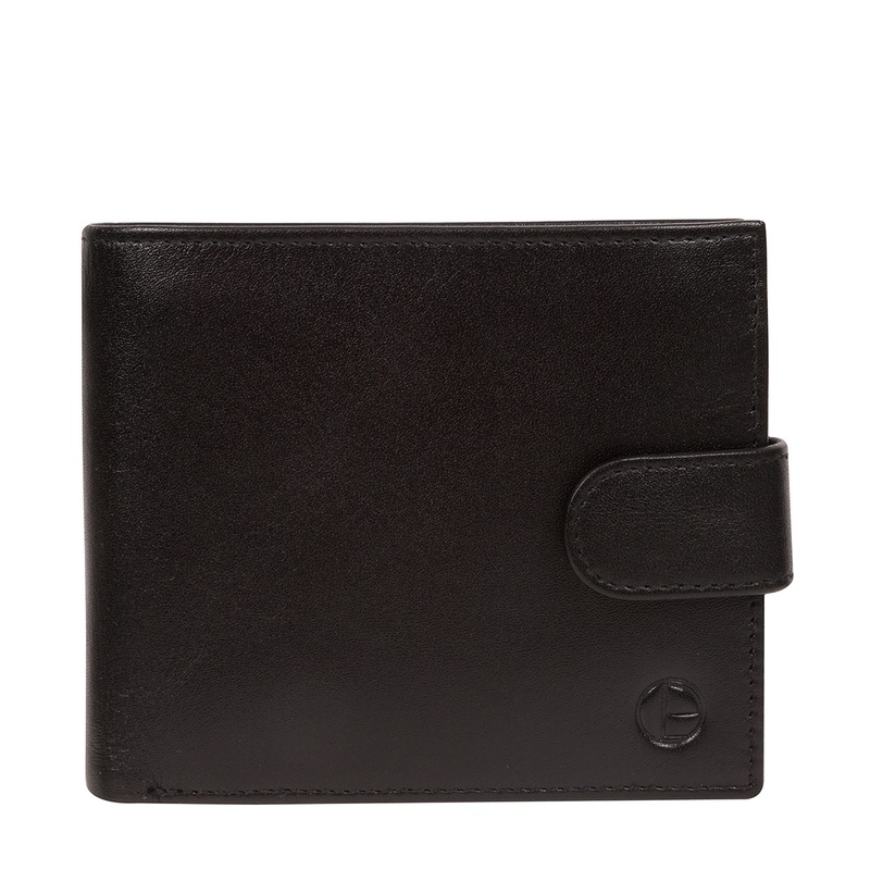 'Avro' Black Leather Bi-Fold Wallet