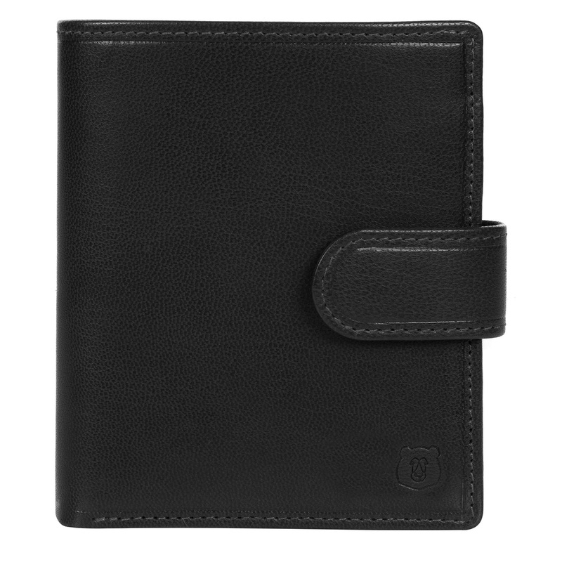 'Bartram' Black Leather Bi-Fold Wallet