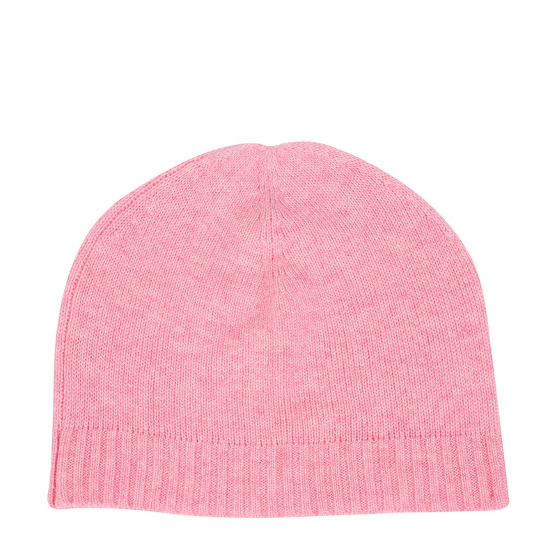 'Bowness' Carnation Pink Cashmere & Merino Wool Beanie Hat