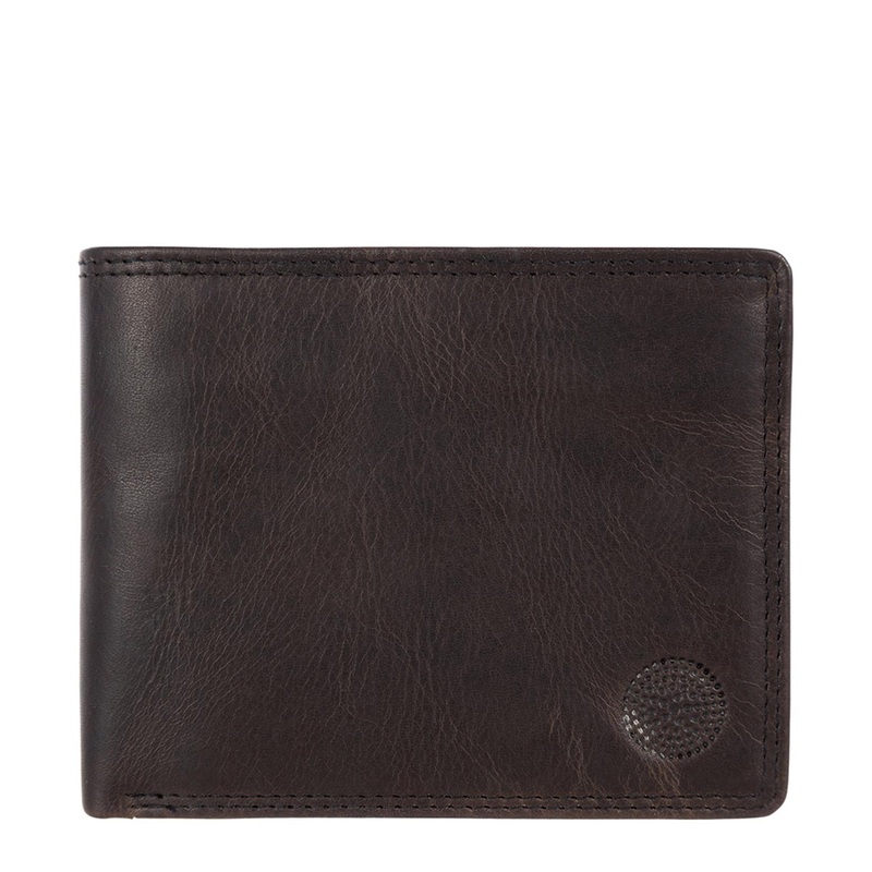 'Brevin' Black Leather 6-Card RFID Wallet