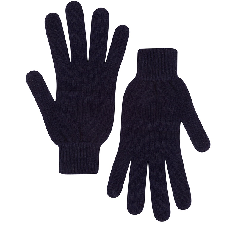 'Caldbeck' Dark Navy Cashmere & Merino Wool Extra Large Gloves