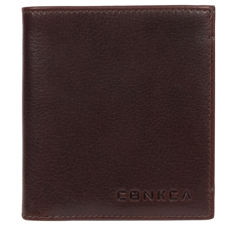 'Commandant' Brown Leather Bi-Fold Card Holder Wallet