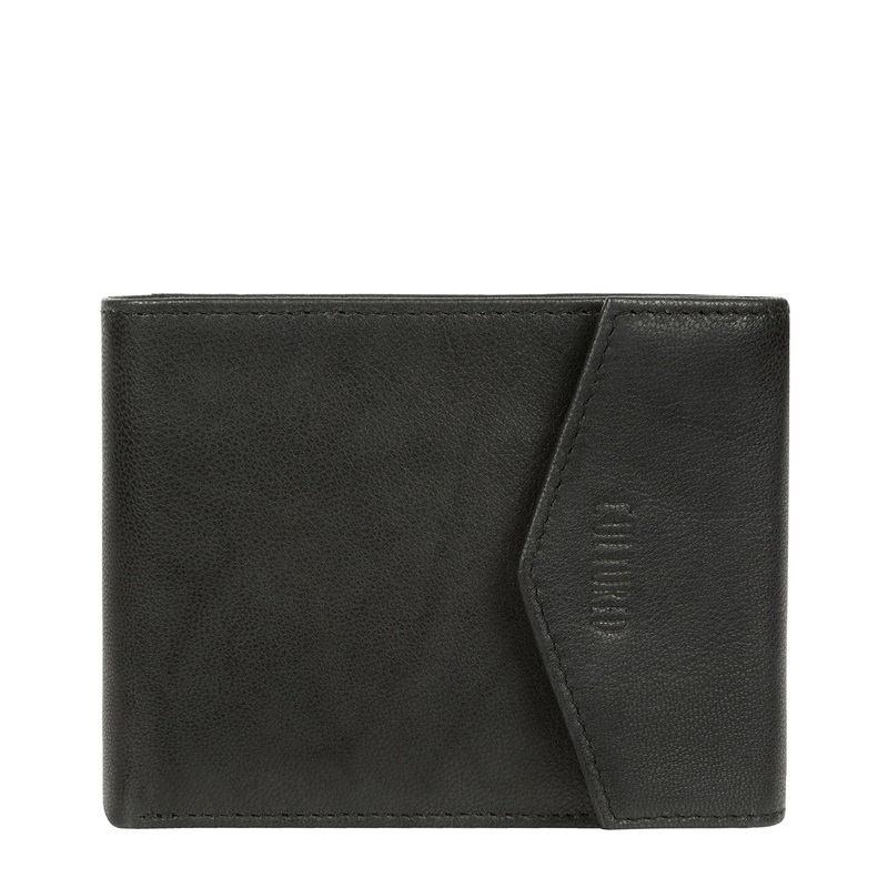 'Doyle' Vintage Black Leather Bi-Fold Wallet