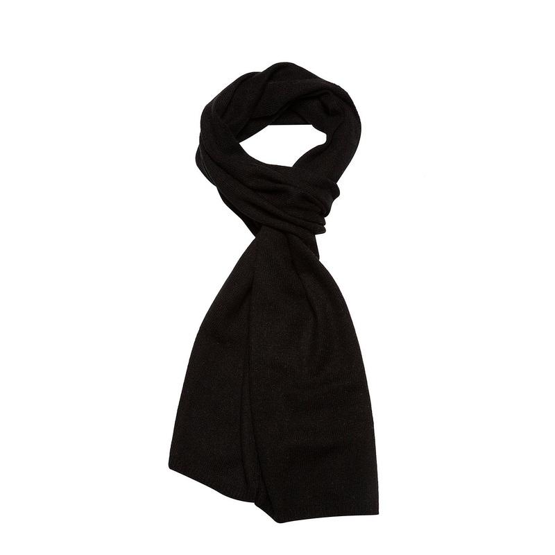 'Edinburgh' Black Cashmere and Merino Wool Scarf