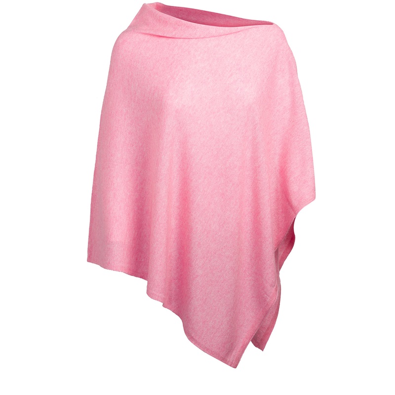 'Eskdale' Carnation Pink Cashmere & Merino Wool Poncho