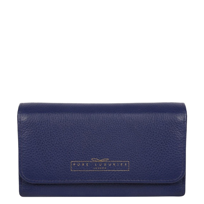 'Freesia' Cobalt Blue Leather RFID Purse