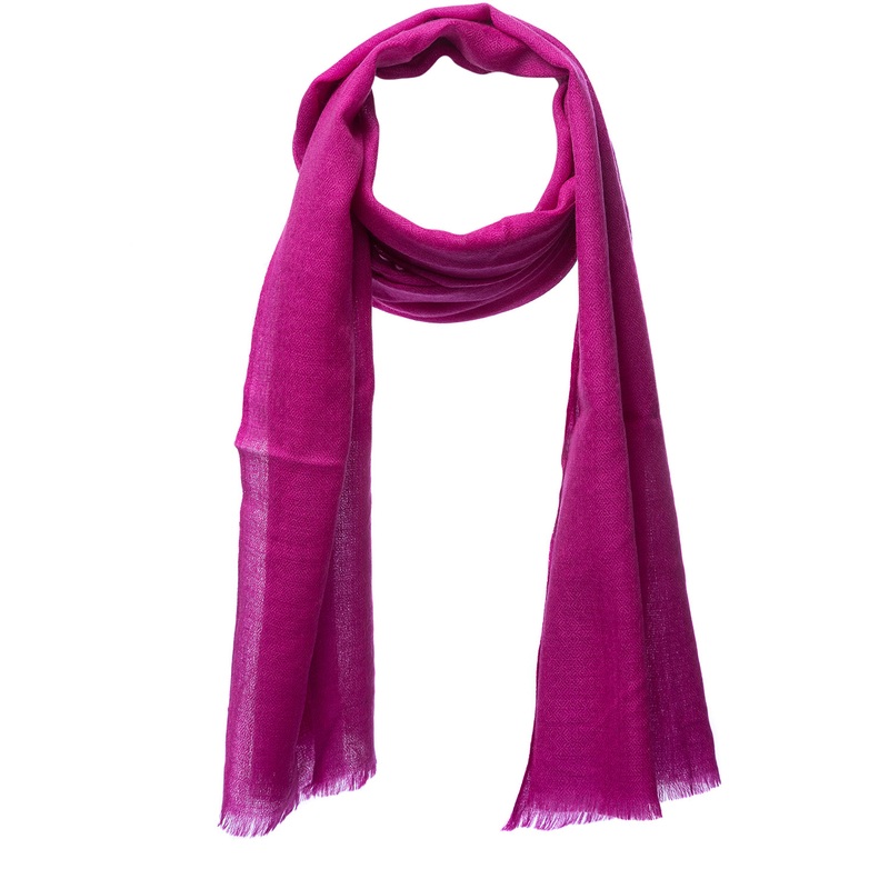 Fuchsia Coloured Fine Quality Cashmere Scarf