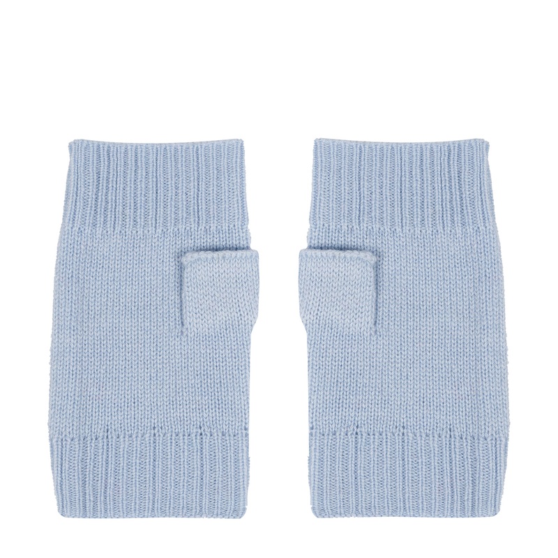 'Grange' Powder Blue Cashmere & Merino Wool Wrist Warmers