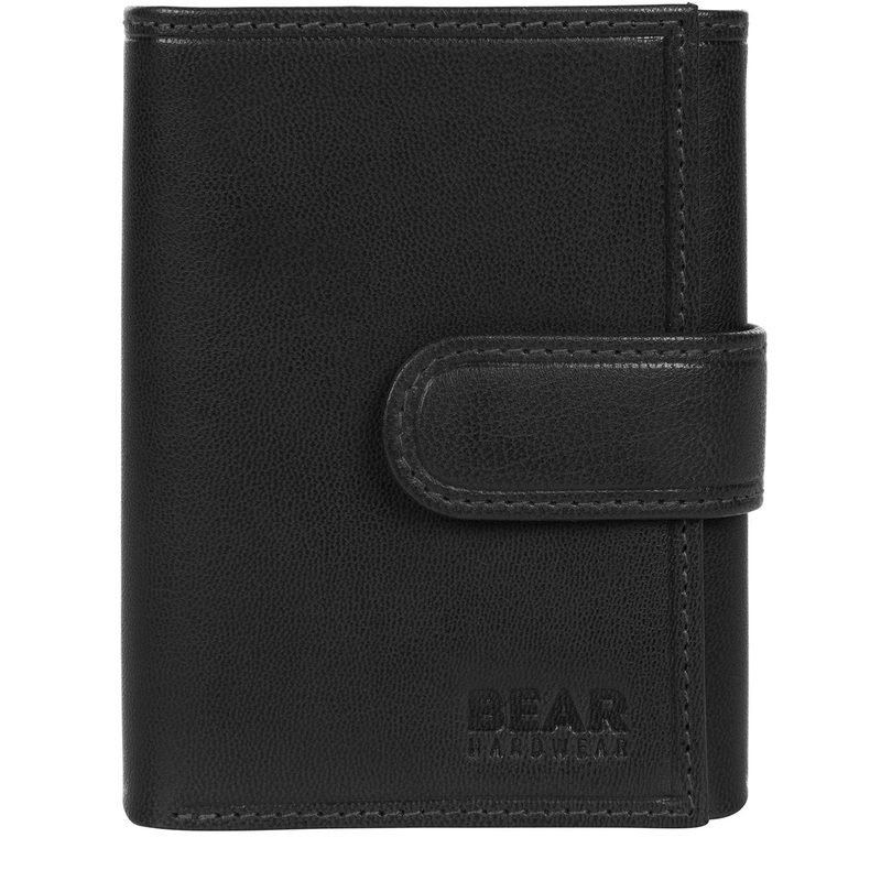 'Hannes' Black Leather Tri-Fold Wallet