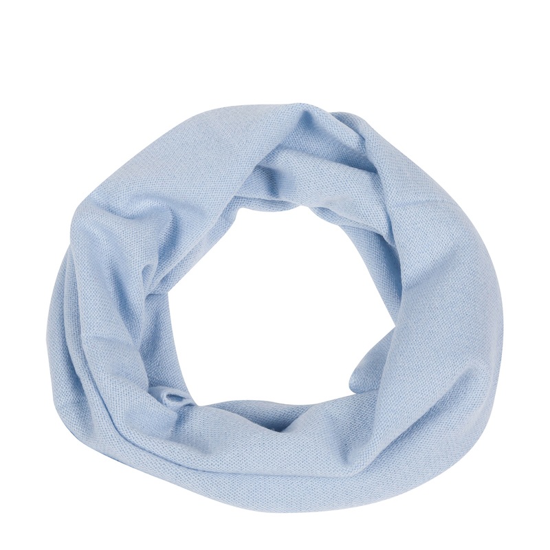 'Holker' Powder Blue Cashmere & Merino Wool Snood