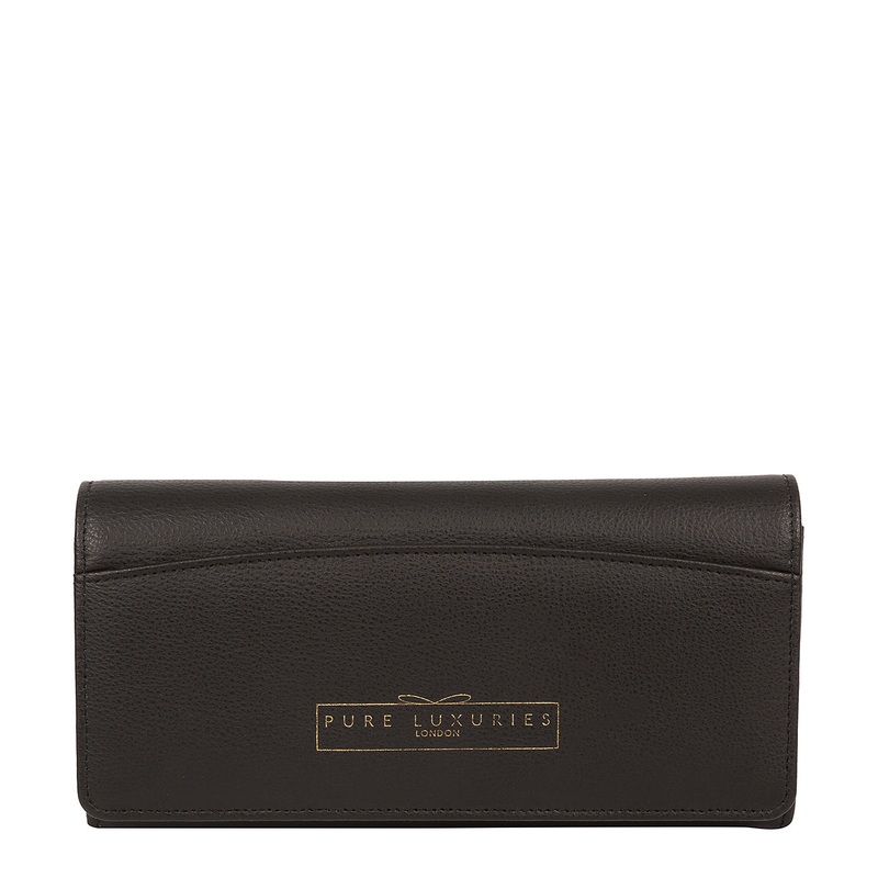 'Izabel' Jet Black Leather Purse