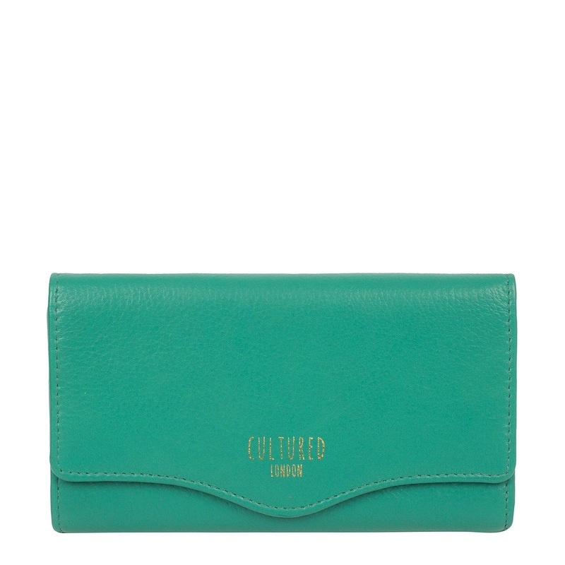 'Letitia' Leaf Green Leather Purse