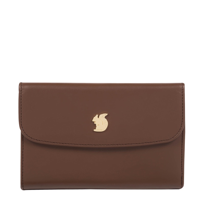 'Maple' Ombr Chestnut Leather Tri-Fold Purse