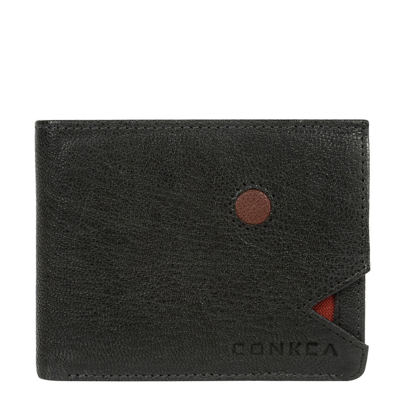 'Max' Black Bi-Fold Leather Wallet