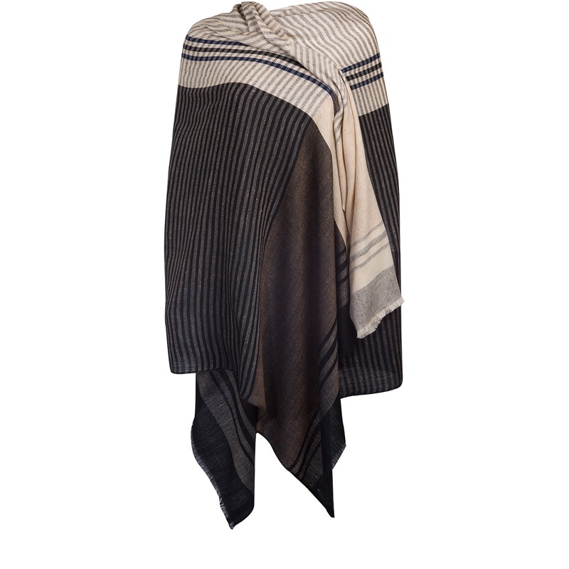 'Mono' Cashmere & Merino Wool Throw
