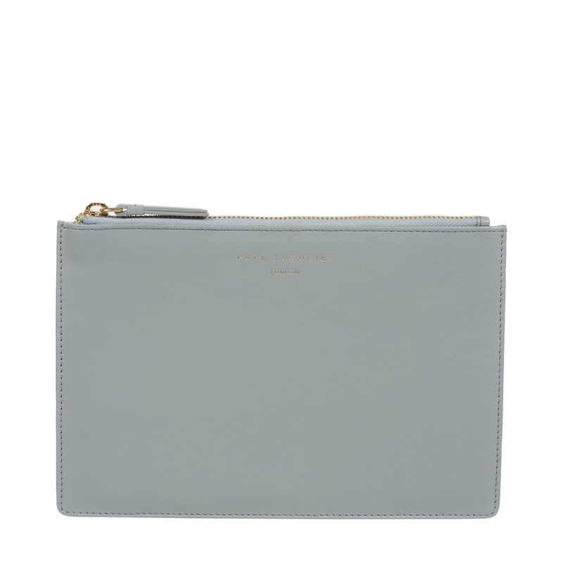 'Osterly' Cashmere Blue Leather Pouch