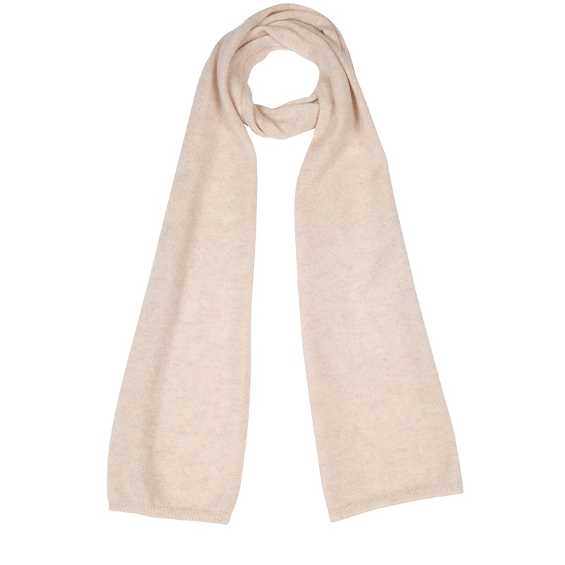 'Oxford' Cream 100% Cashmere Scarf
