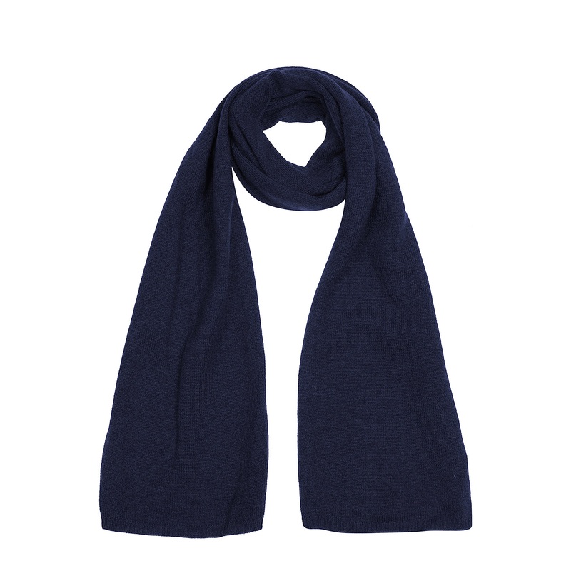 'Oxford' Dark Navy 100% Cashmere Scarf