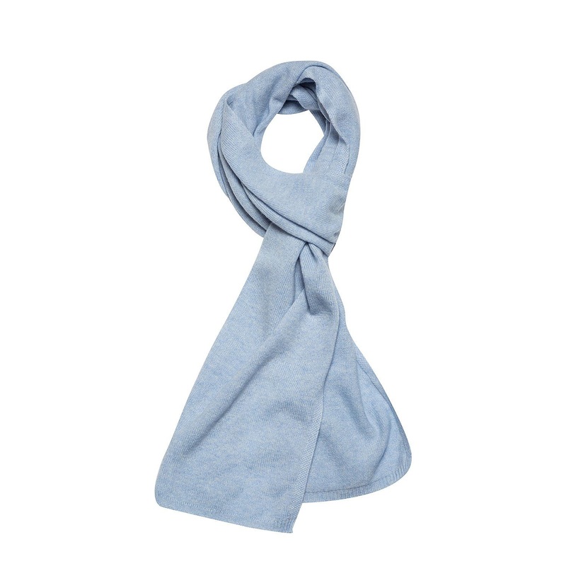 'Oxford' Powder Blue 100% Cashmere Scarf