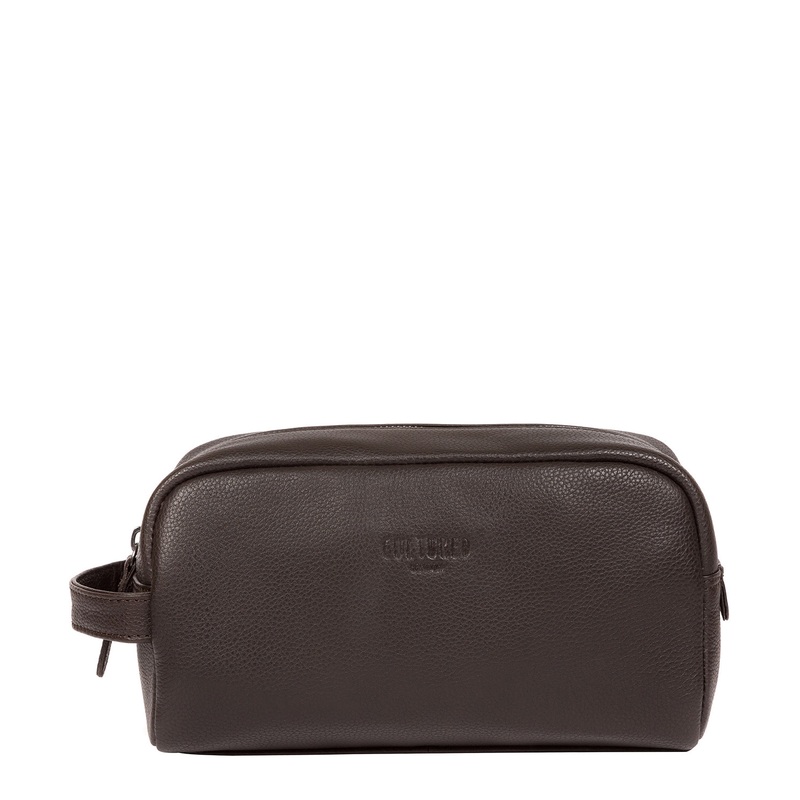 'Sail' Brown Leather Washbag